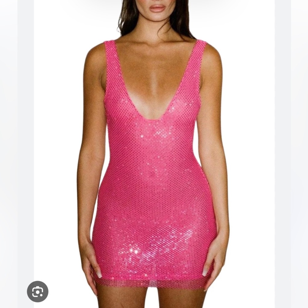 Pink Gigi Diamanté Dress